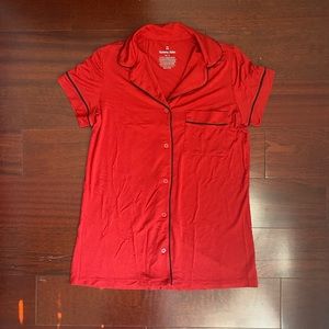 Tommy John Sleep Top Pajamas Button Down Shirt Set.